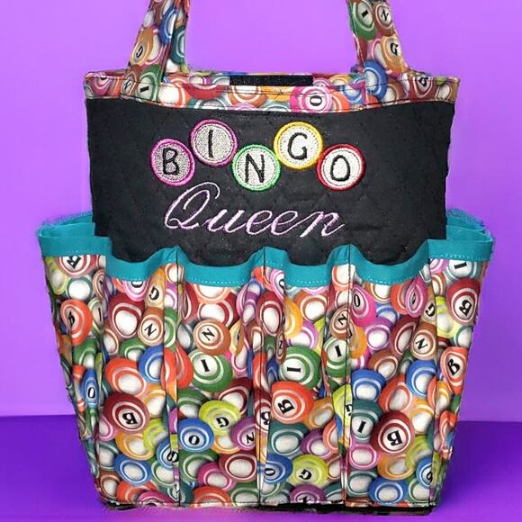 Hand crafted by ME Bingo / Makeup Bag for 12 exterior bush or dauber pockets - Picture 1 of 12